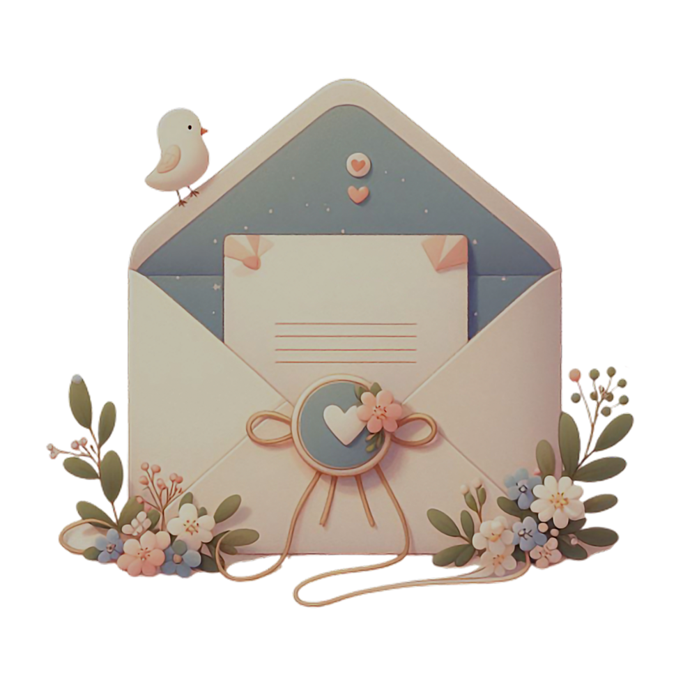 AI generated letter and envelope ,Ai generated . png