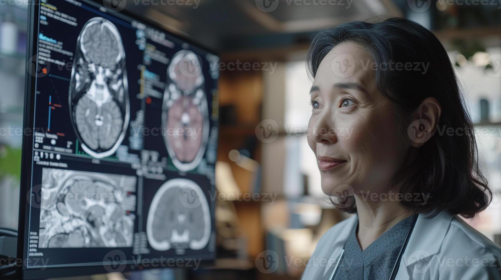 AI generated doctors screen is split between patients video feed AI Circuit Diagram