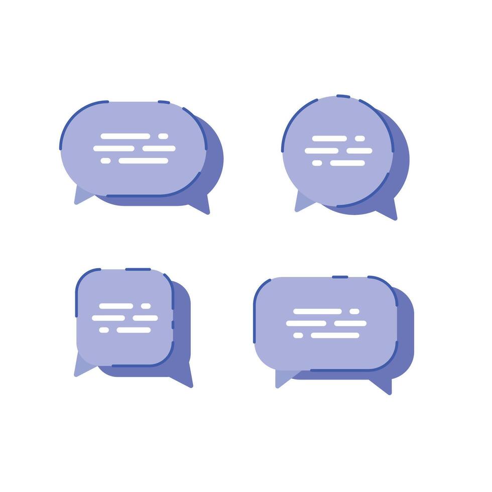 Set of chat message bubbles vector icon. Talk bubble dialog communication through online Conversation