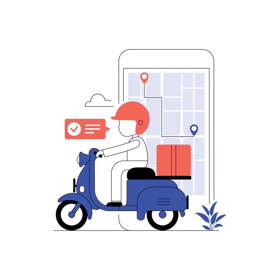 Online shopping concept illustrations. illustrations of people in delivery order vector