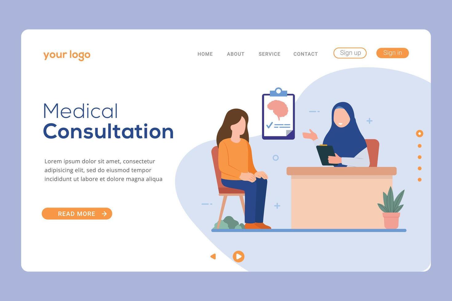 Web page design templates for medical consultation vector