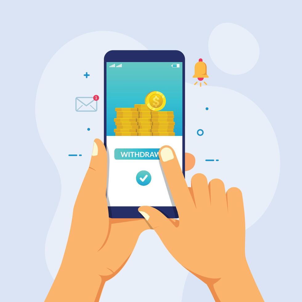 Mobile monetization flat illustration concept vector