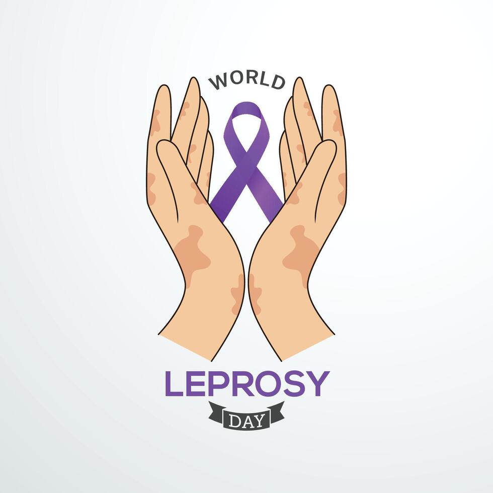 World leprosy day Flat illustration banner vector