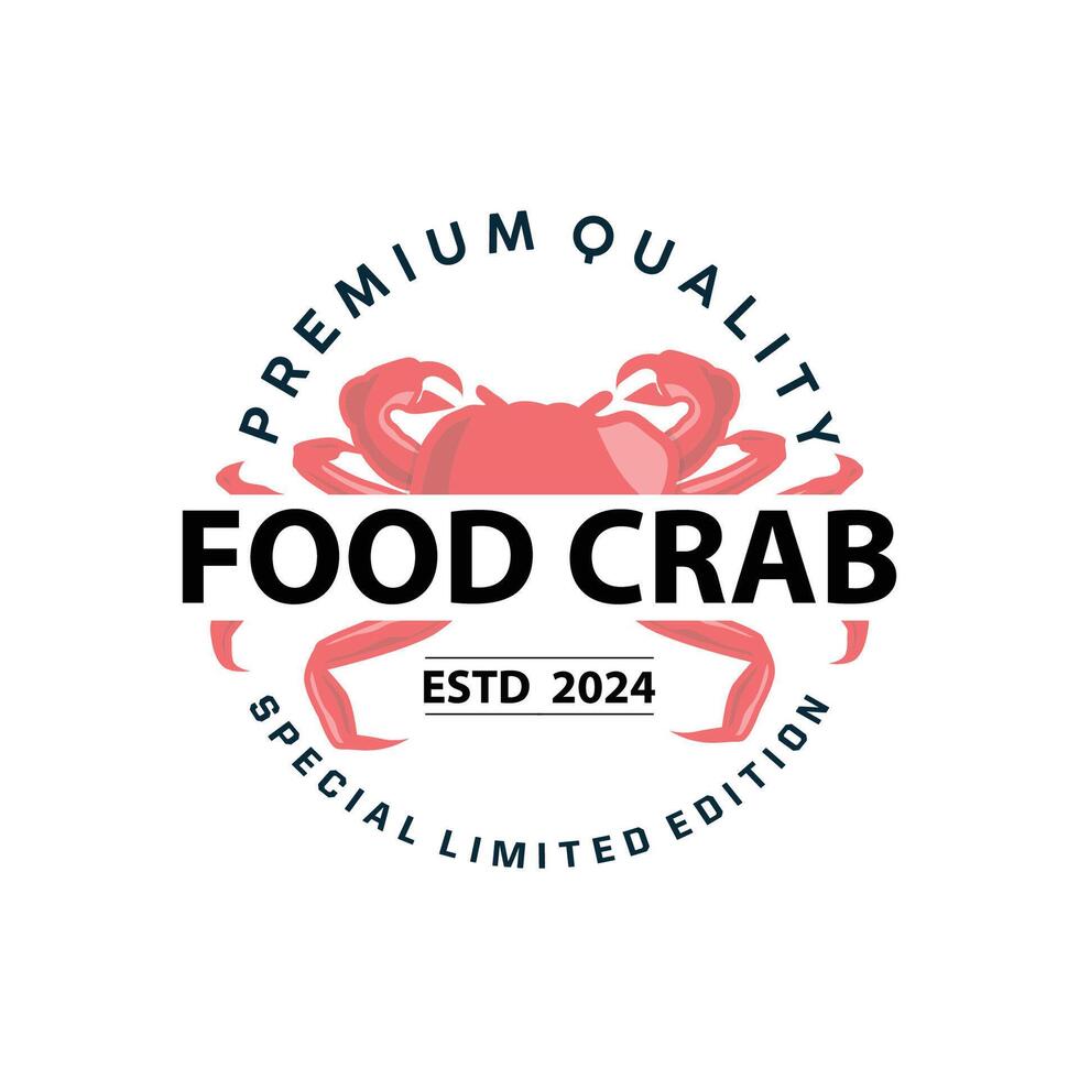 Simple crab logo design vector retro vintage seafood restaurant sea crab farming template