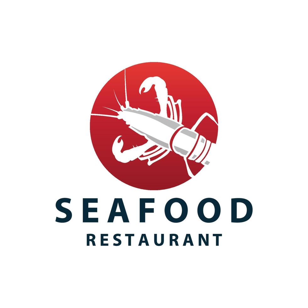 Sea animal lobster logo design vector minimalist vintage retro simple template brand of marine aquaculture and food product