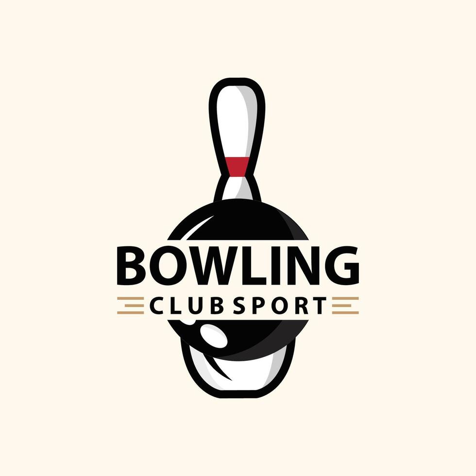 Bowling Sports Club Logo, Bowling Ball And Pin Design Vector Tournament Templet Illustration