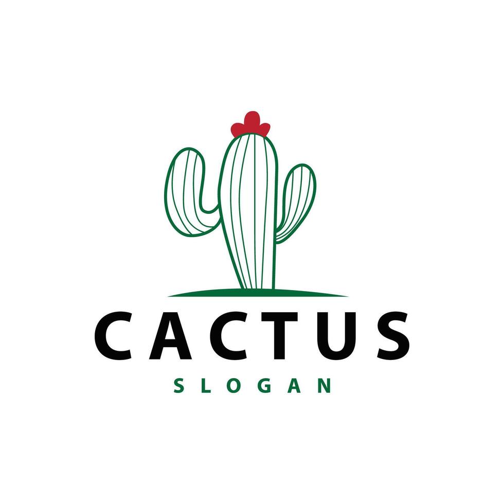 cactus logo vector Desierto verde planta diseño elegante estilo símbolo icono ilustración