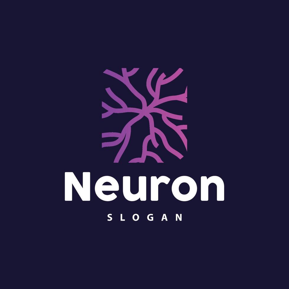Neuron Logo, Neuron Nerve or Seaweed Vector Abstract Molecule Design, Template Illustration