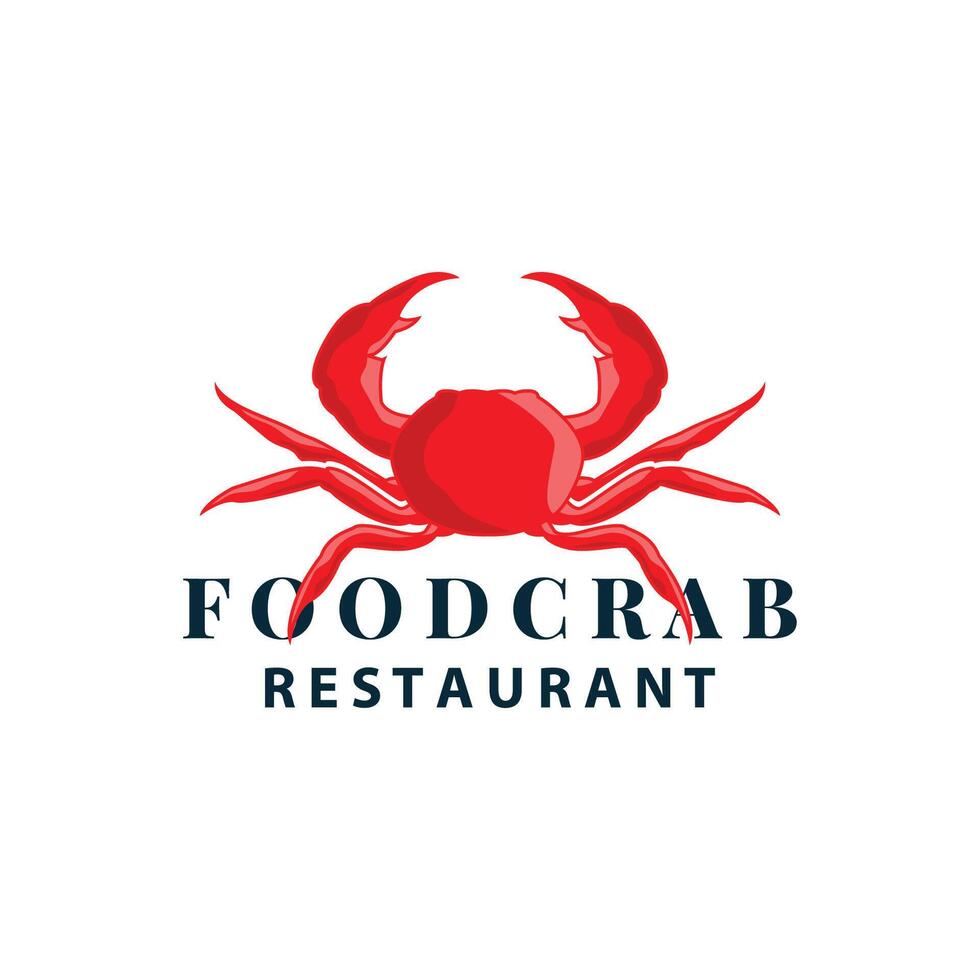 Simple crab logo design vector retro vintage seafood restaurant sea crab farming template