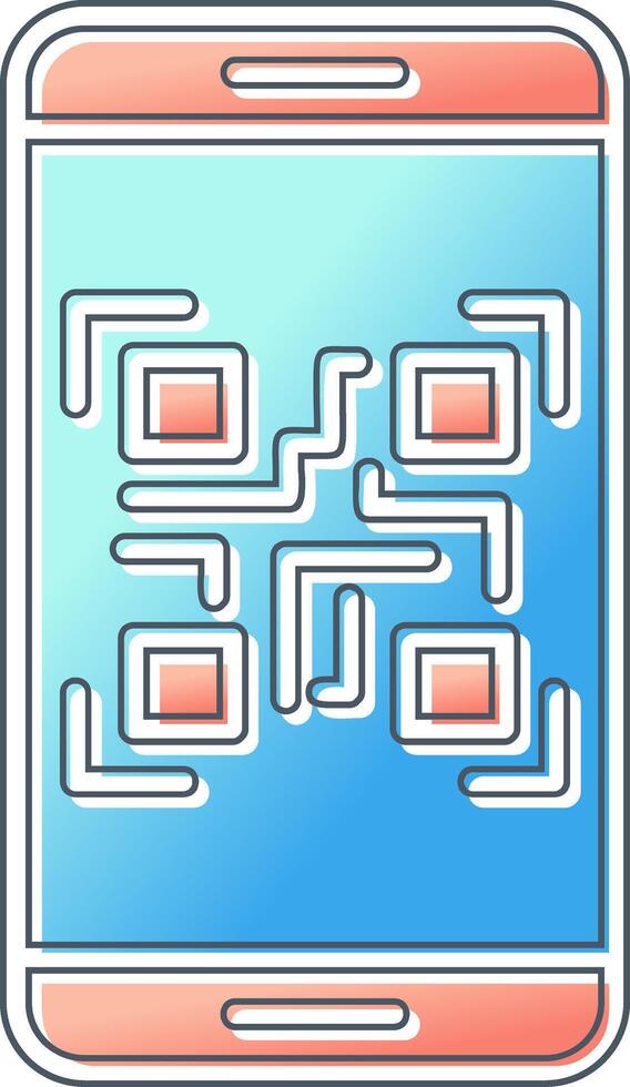 Smartphone Qr Code Vector Icon