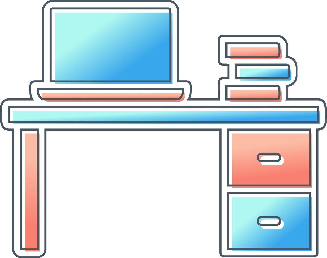 Office Desk Vector Icon