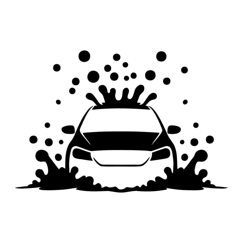 AI generated Simple Car Washing Logo. Vector Illustration