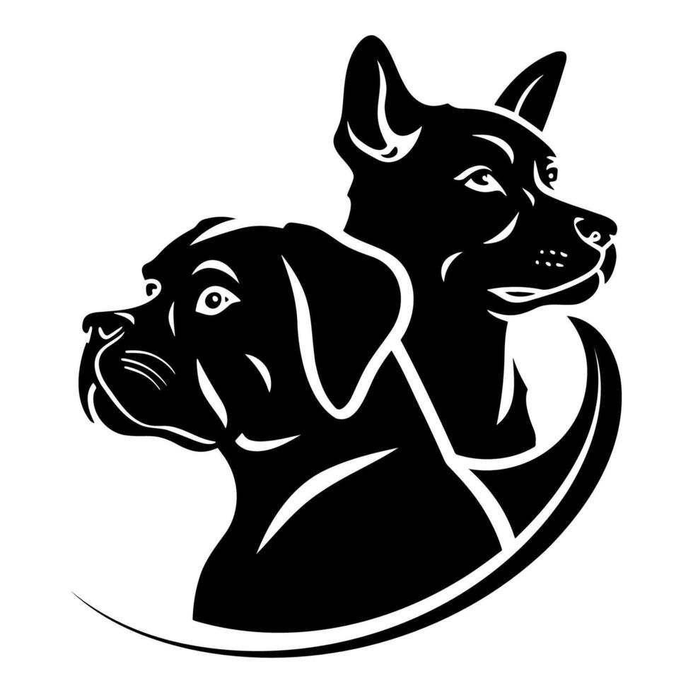 ai generado sencillo perro logo vector ilustración