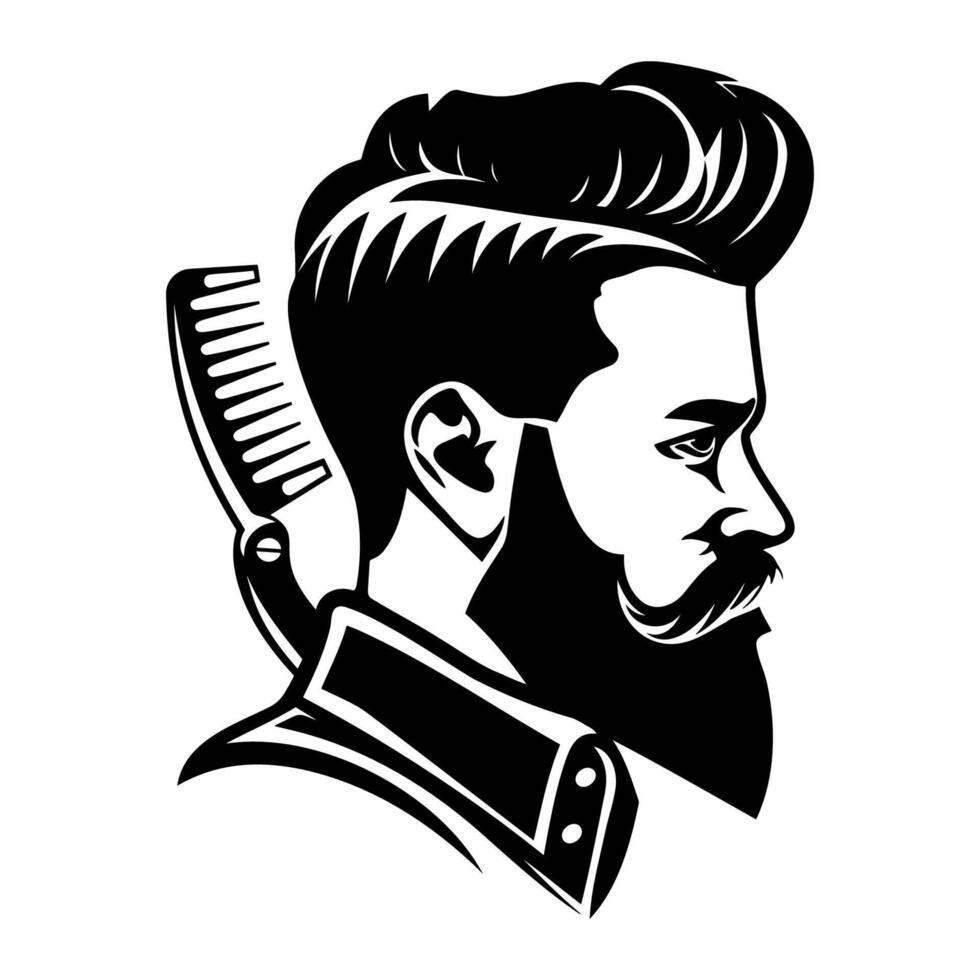 ai generado sencillo barbería logo. vector ilustración