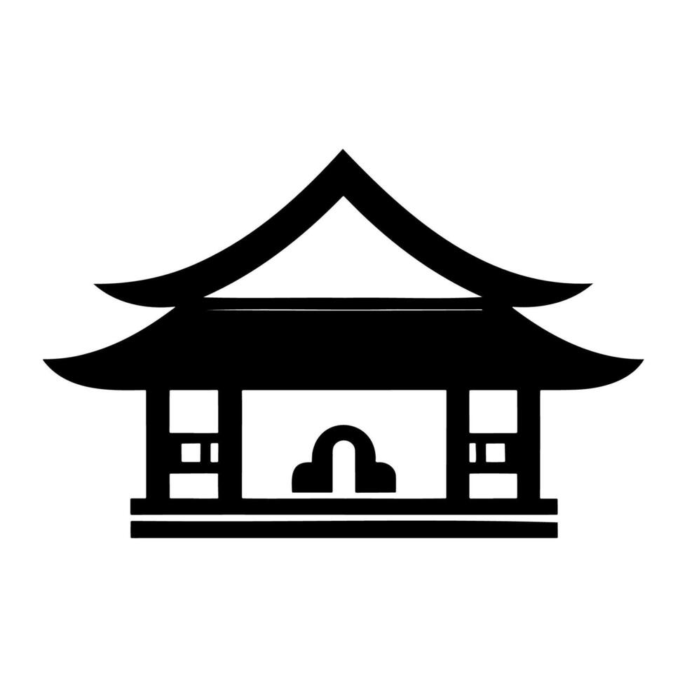 AI generated Simple Chineese House Logo. Vector Illustration