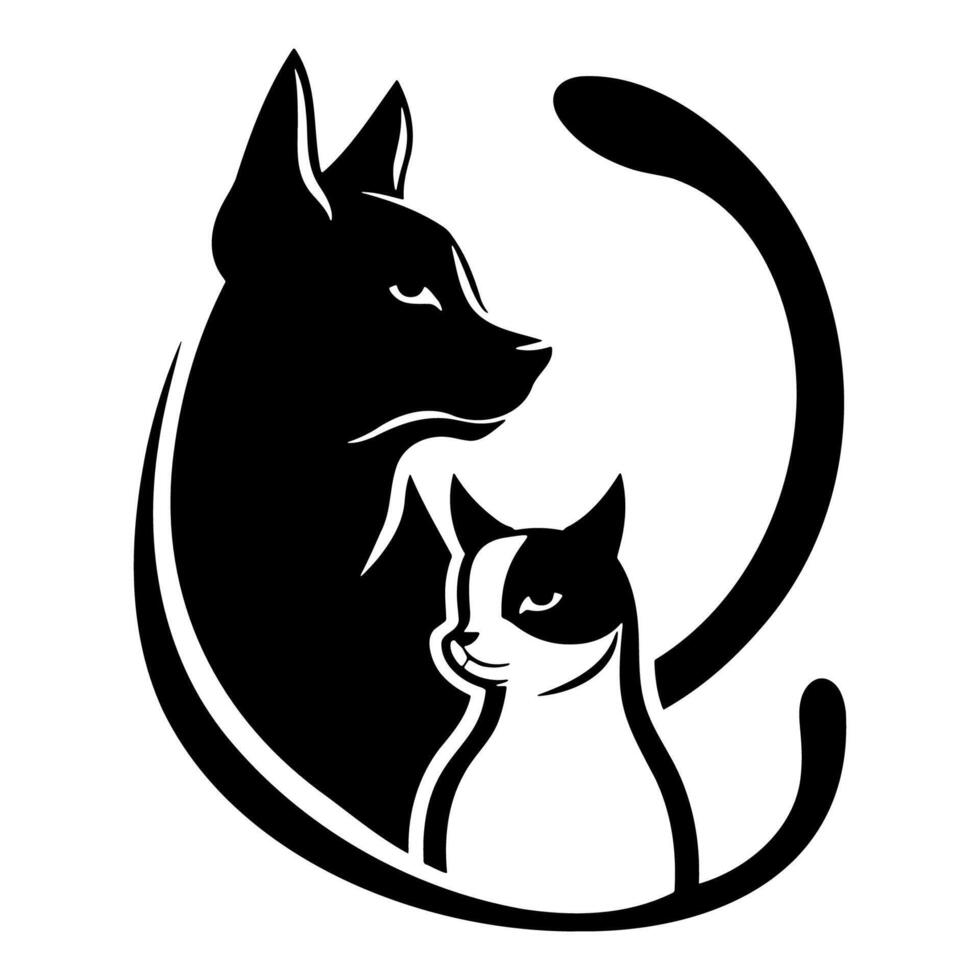 ai generado sencillo gato logo vector ilustración