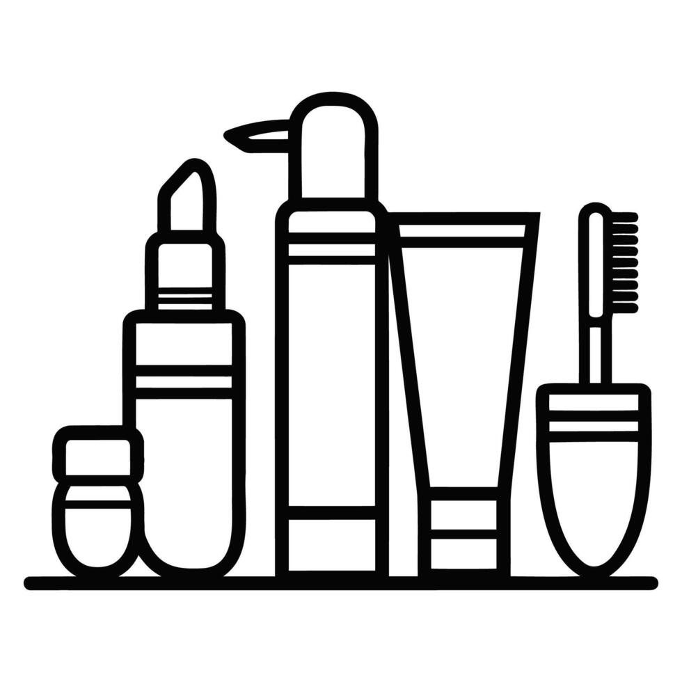 cosmético productos Delgado línea vector web icono