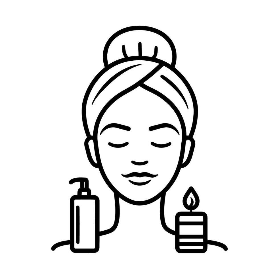 Spa and Beauty Line Vector Web Icon
