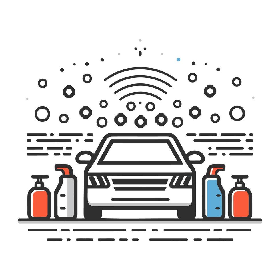coche Lavado logo vector ilustración