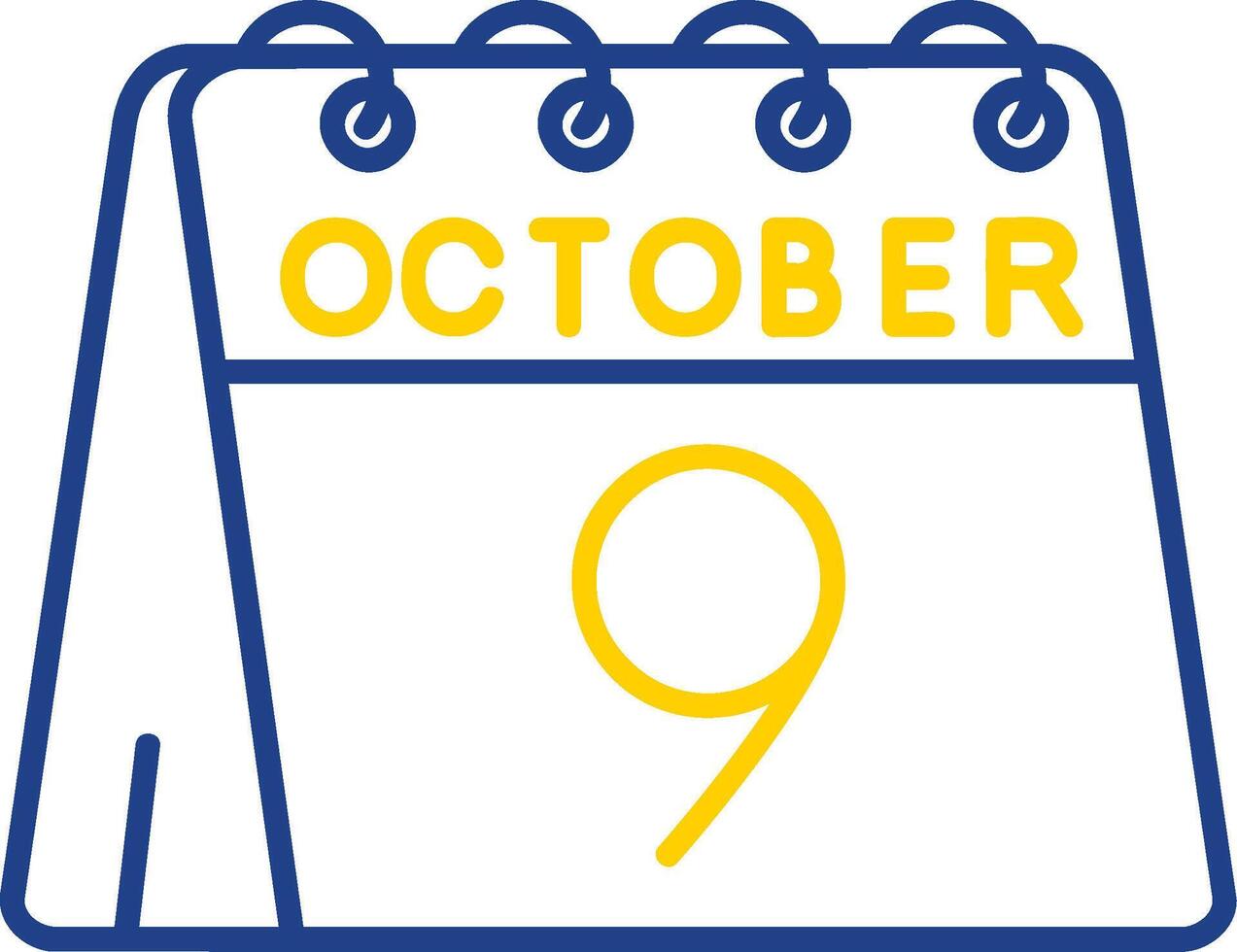 9th of October Line Two Color Icon vector