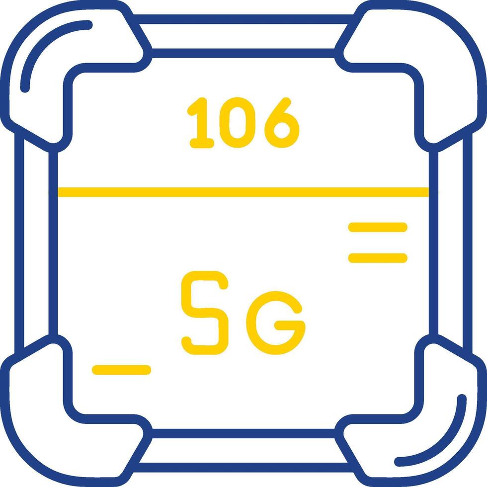 Seaborgium Line Two Color  Icon vector