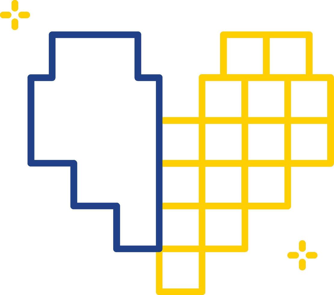 Pixel Line Two Color Icon vector