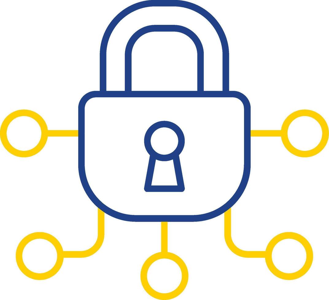 Safe Line Two Color Icon vector