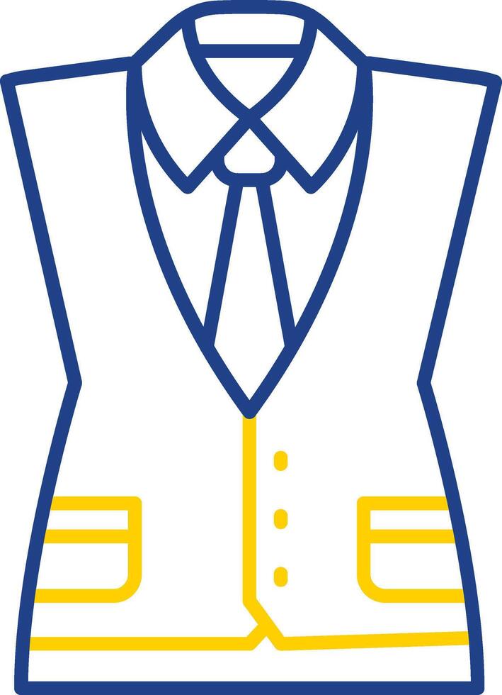 Waistcoat Line Two Color Icon vector