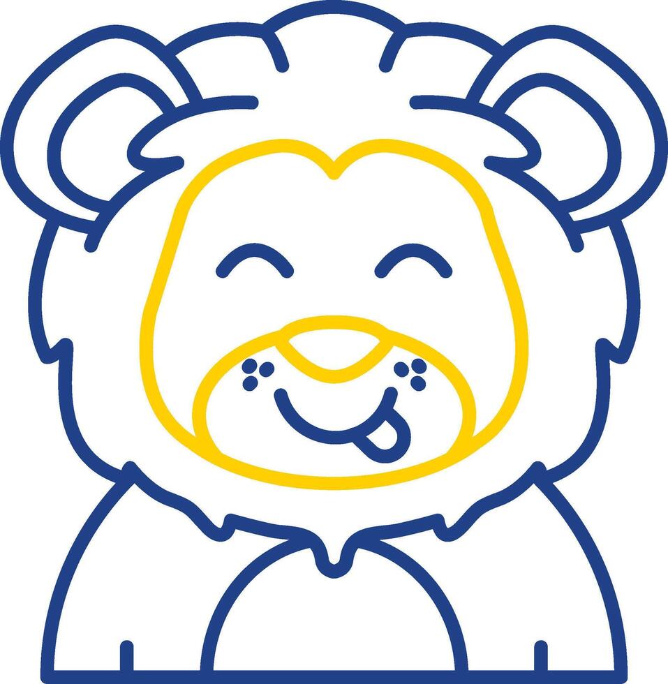 Tongue Line Two Color  Icon vector