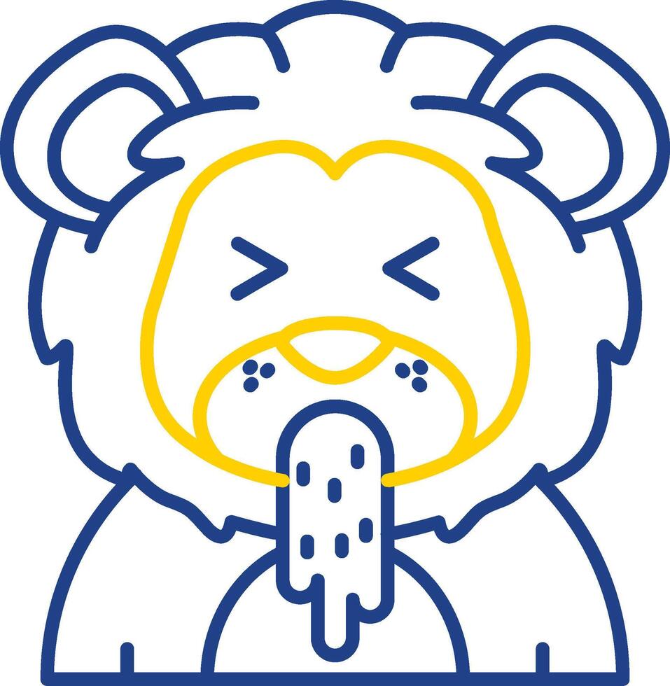Vomit Line Two Color Icon vector