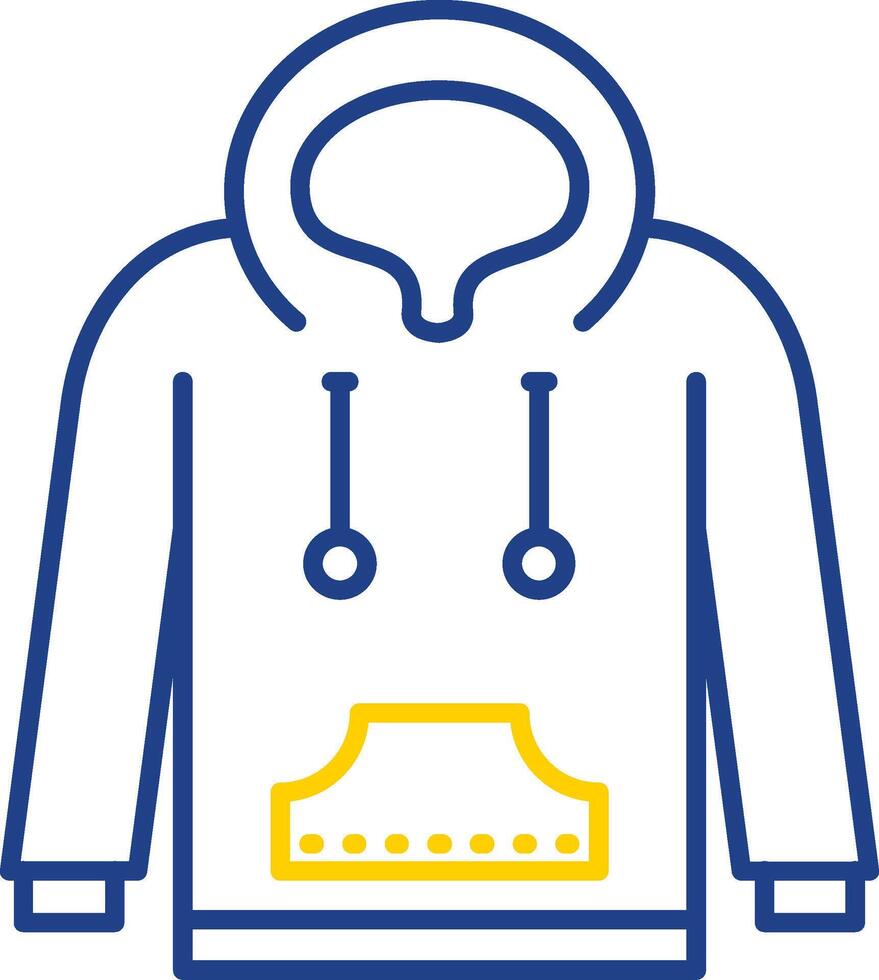 Hoodie Line Two Color  Icon vector