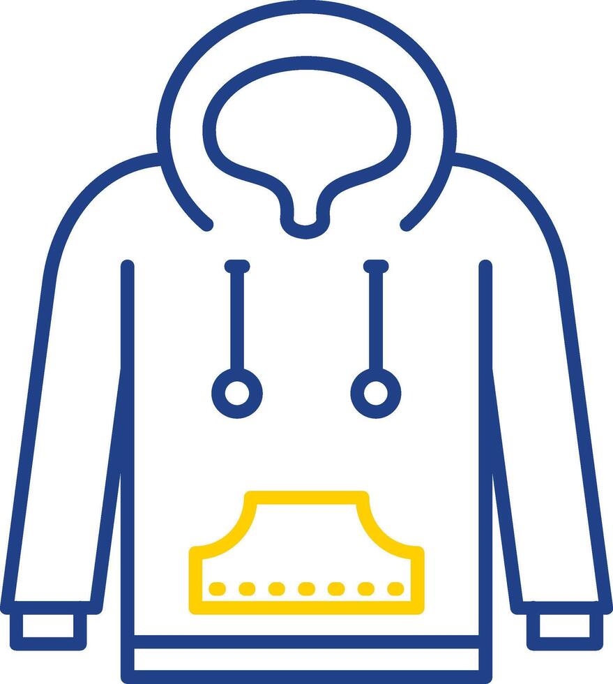 Hoodie Line Two Color  Icon vector