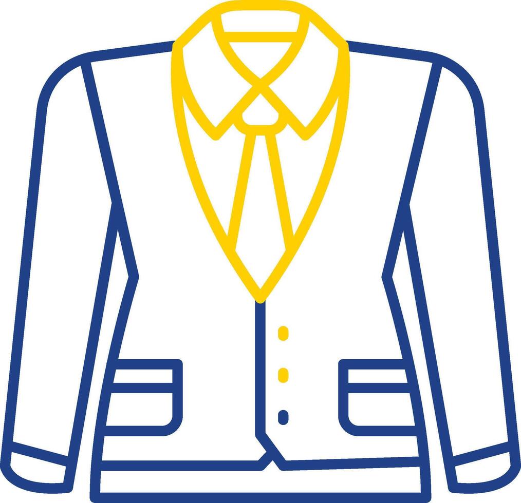 Waistcoat Line Two Color  Icon vector