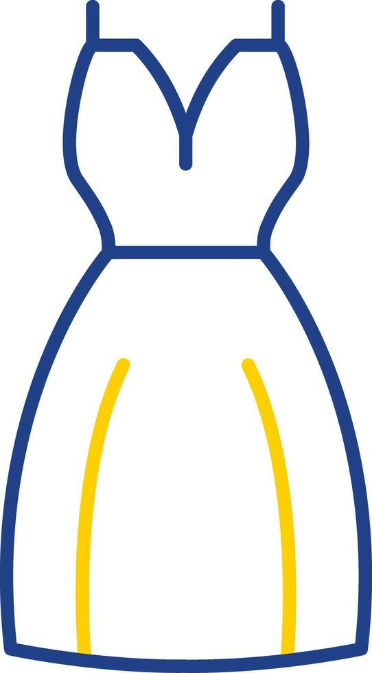 Evening dress Line Two Color Icon vector
