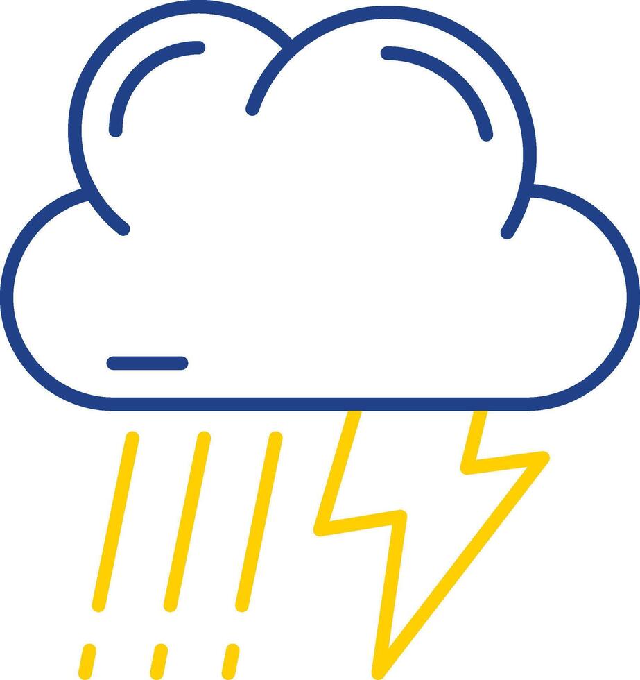 Thunder strom Line Two Color Icon vector