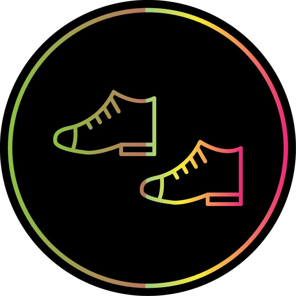 Zapatos línea degradado debido color icono vector