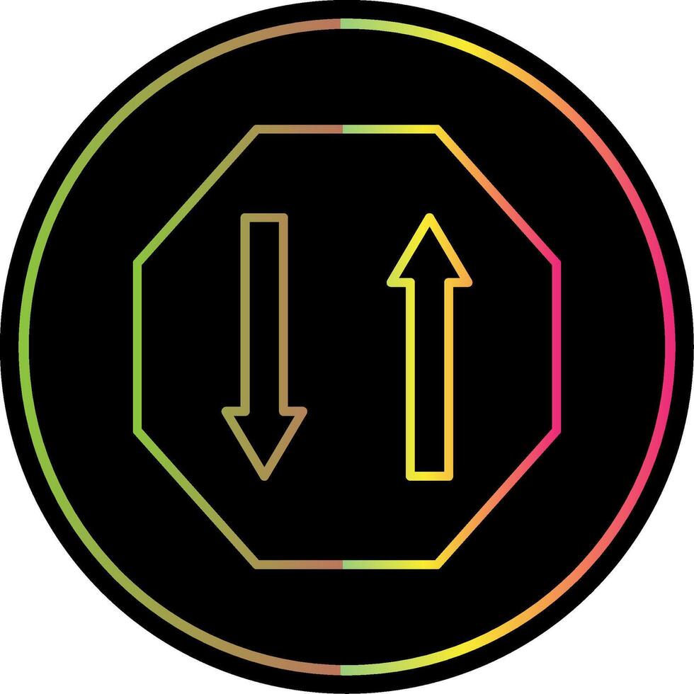 Two Way Line Gradient Due Color Icon vector