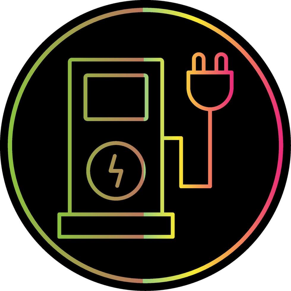 Electric Charge Line Gradient Due Color Icon vector