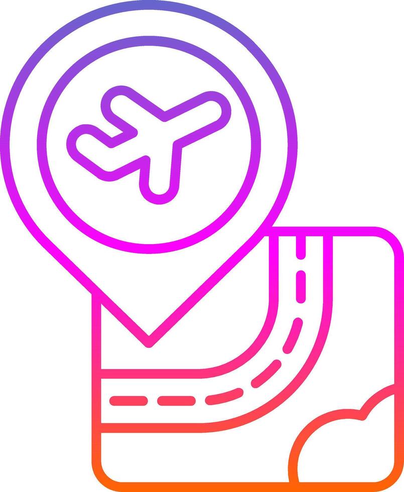 icono de dos colores de la línea del aeropuerto vector