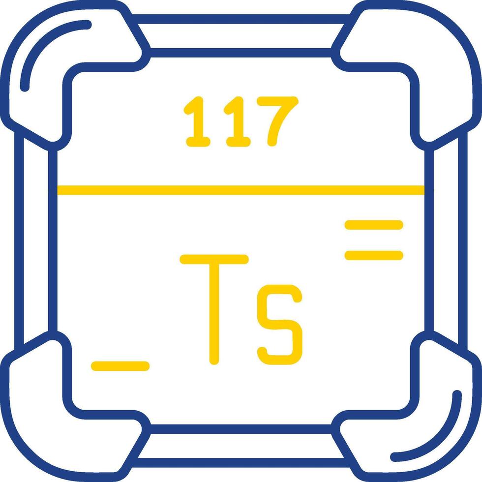 Tennessine Line Two Color Icon vector