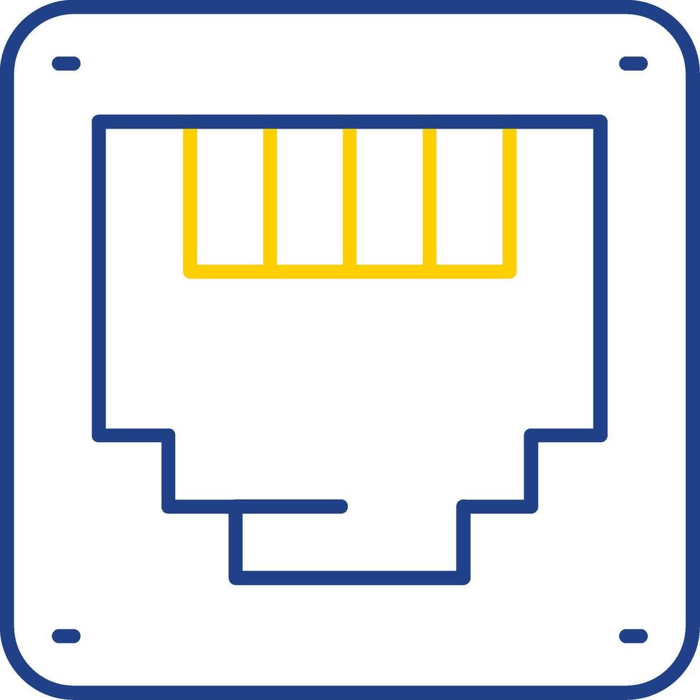 Ethernet Line Two Color Icon vector