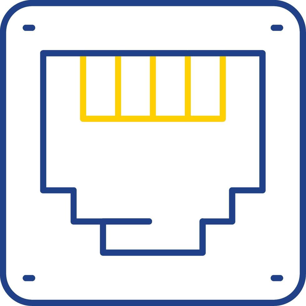 ethernet línea dos color icono vector