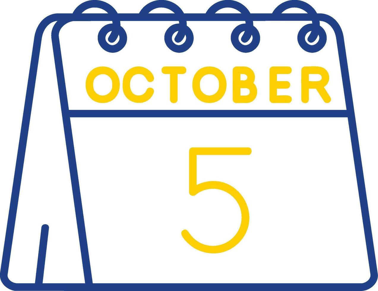 5th of October Line Two Color Icon vector