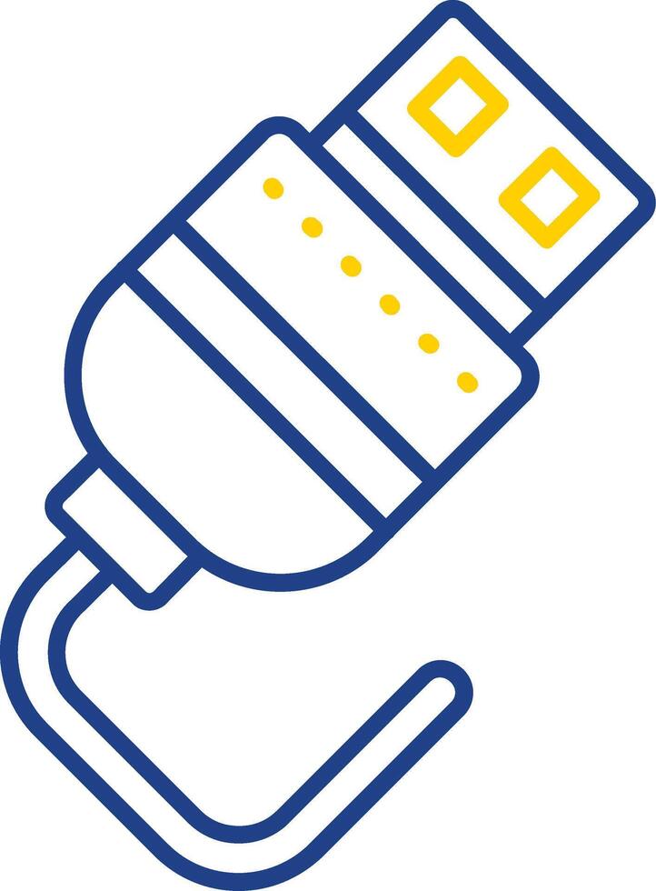 Usb Line Two Color Icon vector