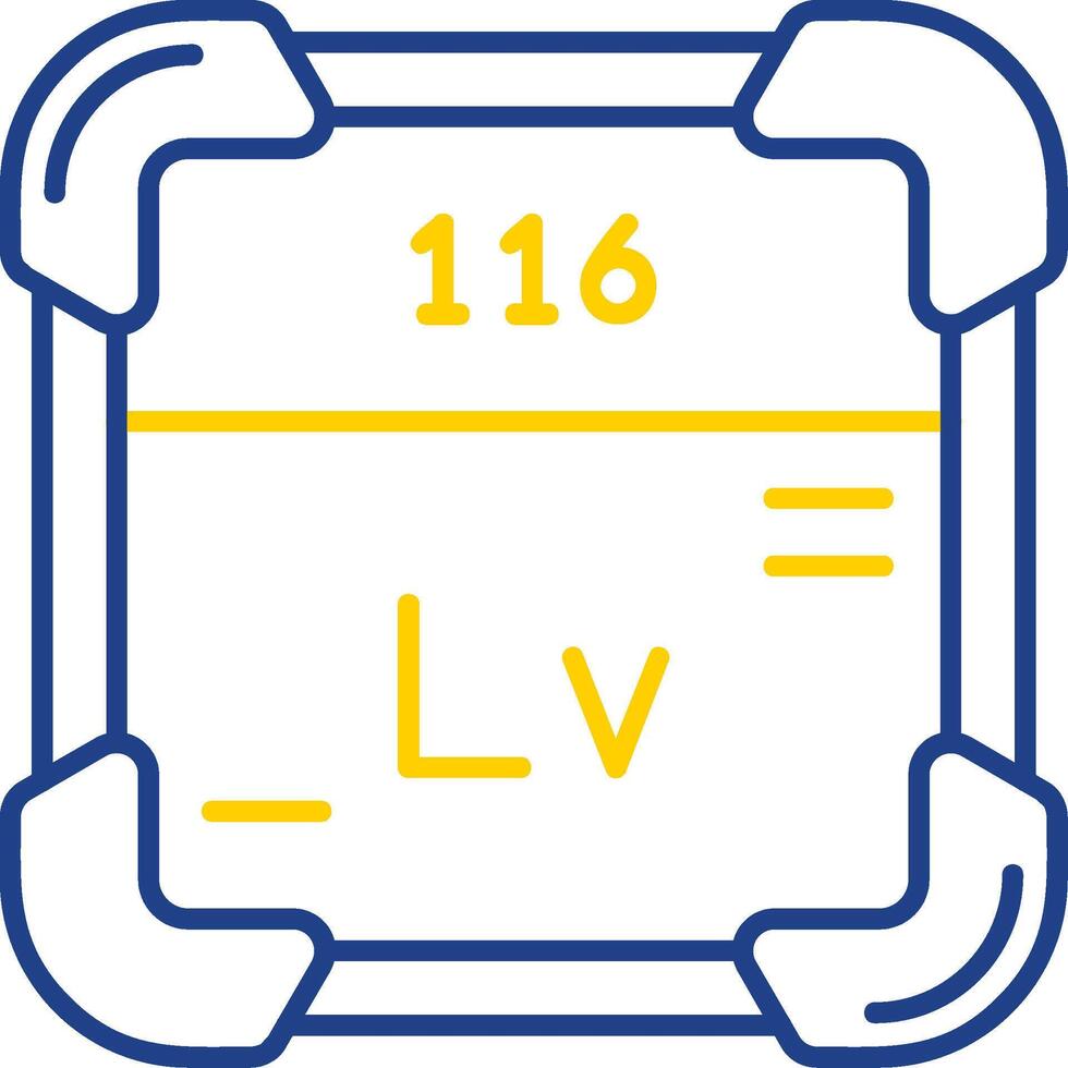 Livermorium Line Two Color Icon vector