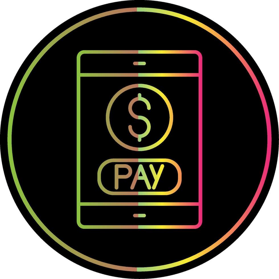 Mobile Payment Line Gradient Due Color Icon vector