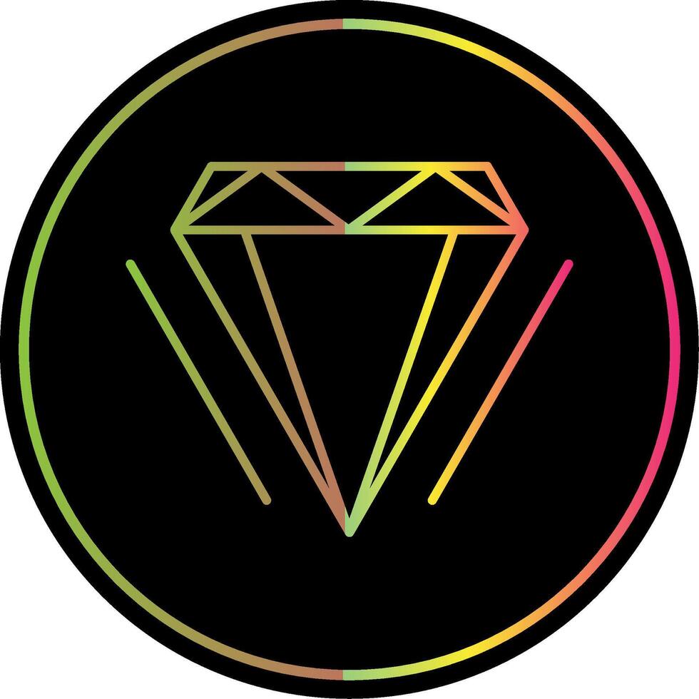 Diamond Line Gradient Due Color Icon vector