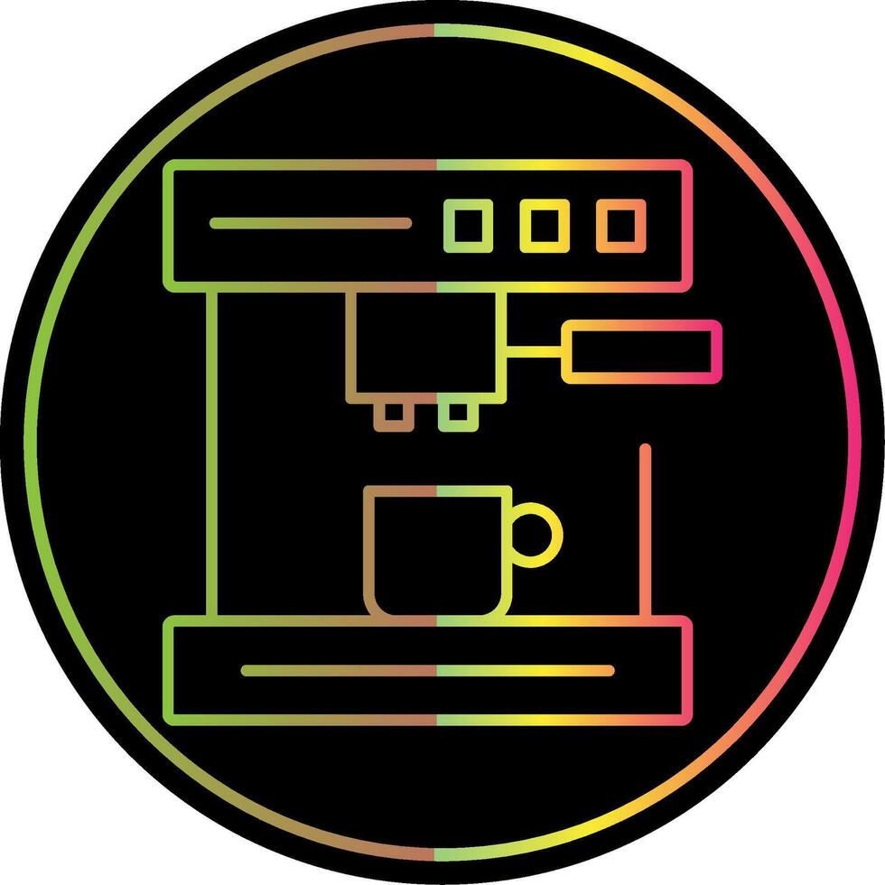 Coffee Machine Line Gradient Due Color Icon vector