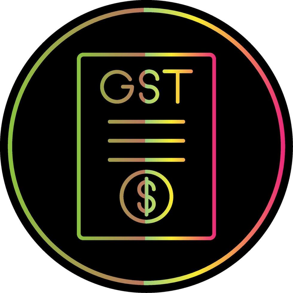 gst línea rojo circulo icono vector