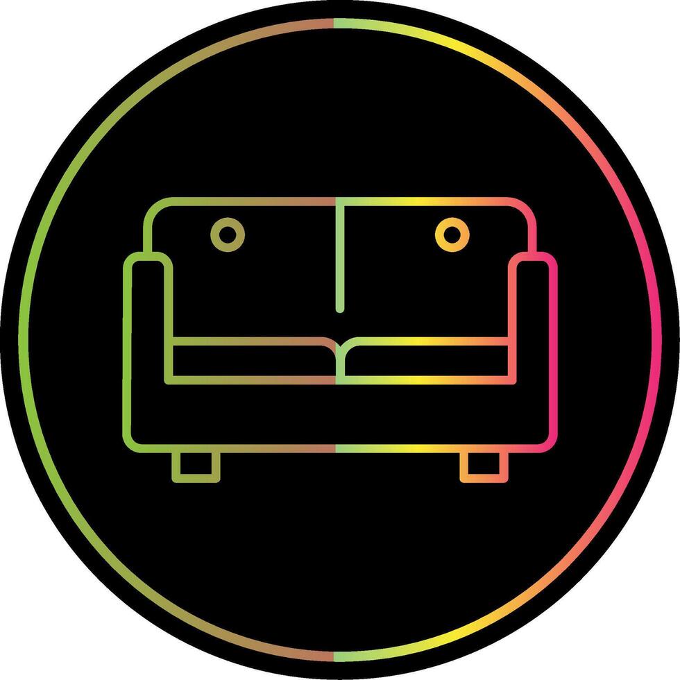 sofá cama línea degradado debido color icono vector